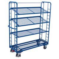 Ergonomischer hoher Wagen mit 4 Gitterplatten - Tragkraft 250 und 400 kg