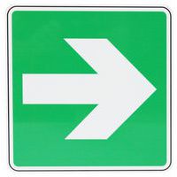 Fluchtwegschild Richtungspfeil nach rechts, Aluminium - Manutan Expert
