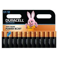 Pile Alcaline Optimum AA - 12 unités - Duracell