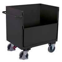 Ergonomischer Stahlwagen ohne Deckel - 1 Wand halb einklappbar - 500 kg