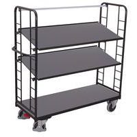 Ergonomischer hoher Wagen mit 3 Holzplatten - Tragkraft 500 kg