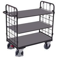 Wagen mit 3 Holzplatten - Vertikale Stangen - Tragkraft 500 kg