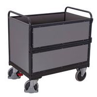 Chariot bois ergonomique sans couvercle - 1 paroi 1/2 rabattable -500Kg