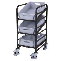 Chariot avec bacs norme Europe - 410 x 610 mm - Capacité 200 Kg