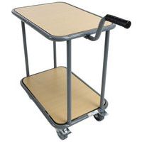 Chariot 2 plateaux bois - Capacité 200 kg - Manutan Expert