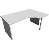Kompakter Schreibtisch - Untergestell mit Wangen - Grau - Manutan