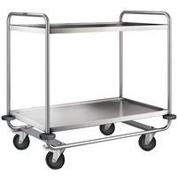 Chariot inox - 2 plateaux - Force 200 kg