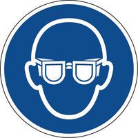 Panneau obligation - Lunettes de protection obligatoires - Aluminium