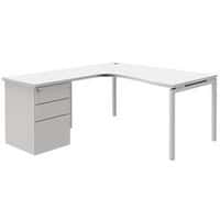Kompakter Schreibtisch mit Container Open - Weiß/weiß