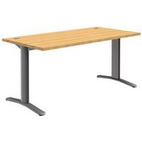 Bureau droit Pure - Hêtre/aluminium - Piétements fixes