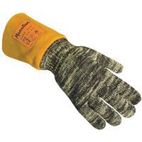 Hitzeschutzhandschuhe bis zu 100° C - Manutan Expert, Material: Leder, Handschuhgröße: 10, Farbe: Schwarz