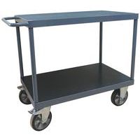 Servante acier avec 2 plateaux en bois - Charge 1200kg- Manutan