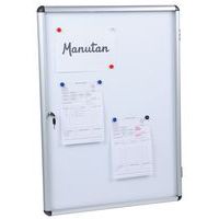 Vitrine d'intérieur Manutan 1 porte - Fond aluminium