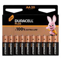 Alkali-Batterie AA Plus 100% - 20 Stück - Duracell
