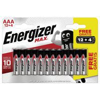 Batterie Max AAA/LR03 - 12 Stück + 4 - Energizer