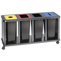 Dreifach- und Vierfach-Mülltrennstation Tétris mit Kunststoff-Abfallbehälter - Var