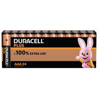 Pile Alcaline AAA Plus 100 % - 24 unités - Duracell
