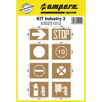 Pochoir signalisation au sol - Kit Industry II - 8 planches - Ampère