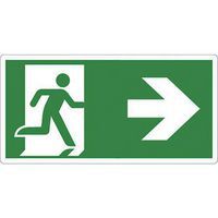 Schild - Notausgang Pfeil nach rechts - PVC - Manutan Expert