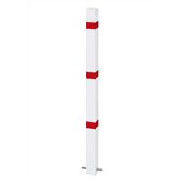 Lackierter Stahlpfosten, 70 x 70 mm, weiß/rot - Croso