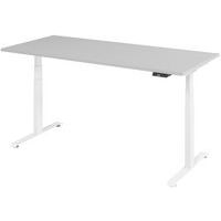 Elektrischer Schreibtisch 180 x 80 cm Grau/Weiß
