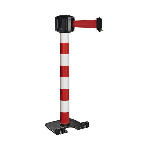 Rot-weißer Pfosten für den Außenbereich mit Gurt, 10 m x 5 cm - Viso Rot-weißer Pfosten für den Außenbereich mit Gurt, 10 m x 5 cm - Viso
