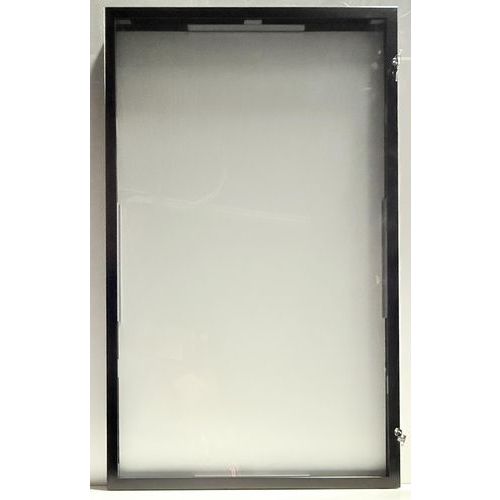 Außenvitrine mit Flügeltür, Aluminiumboden, schwarzer Rahmen - AME