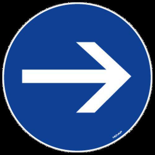Bodenpiktogramm „Vorgeschriebene Fahrtrichtung“, 300 mm - Novap