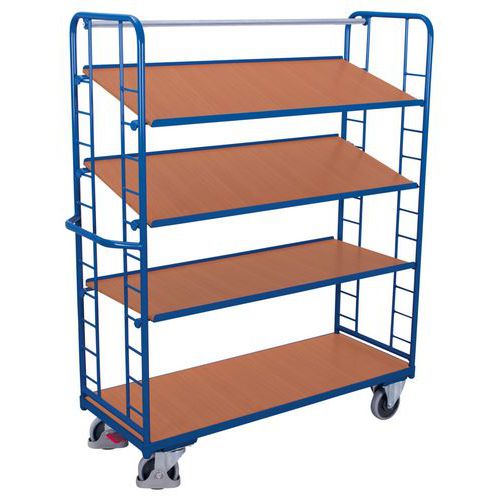 Ergonomischer hoher Wagen mit 4 Holzplatten - Tragkraft 250 und 400 kg