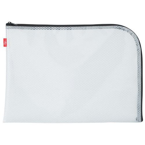 Pochette résistante Eva mesh coloris blanc ajouré et zip noir - Sign