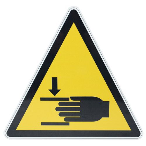 Viereckiges Warnschild - Quetschgefahr - Aluminium