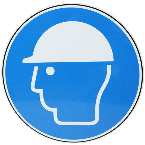 Rundes Gebotsschild - Schutzhelm vorgeschrieben - Aluminium