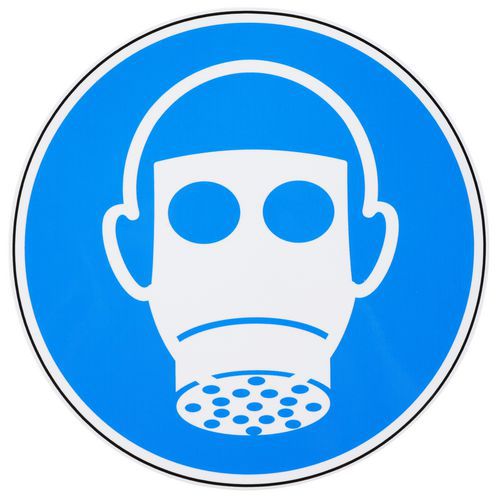 Panneau obligation - Protection des voies respiratoires - Adhésif