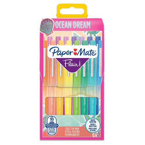Set mit 16 Paper Mate Flair™ Filzstiften Ocean Dream - Paper Mate