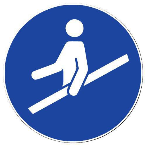 Gebotsschild „Handlauf benutzen“, PVC - Manutan Expert