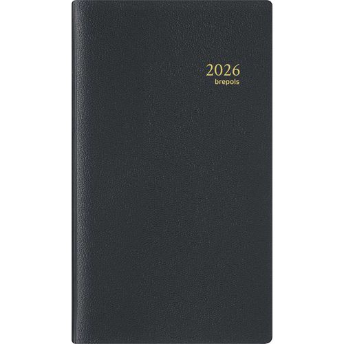 Wochenkalender mit Spiralen Interplan schwarz - 9 x 16 cm - Jahr 2026