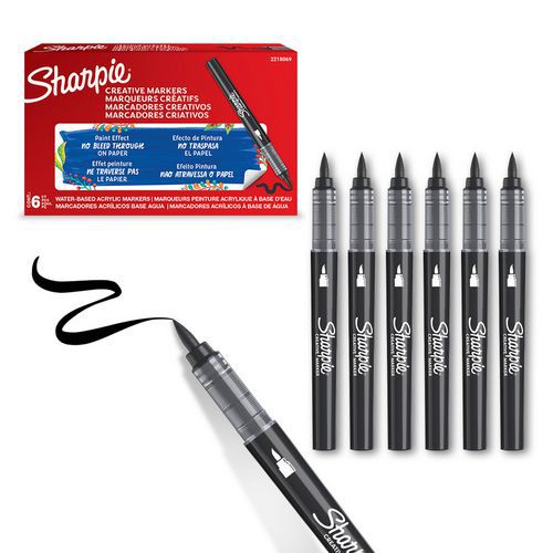 6 Stück Acrylmarker Sharpie mit Pinselspitze - Sharpie