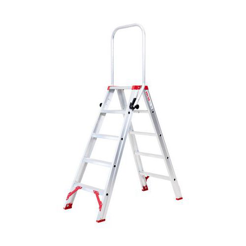 Klappbare Trittleiter mit Geländer Solide Eco Professional, doppelt, 2-5 Stufen