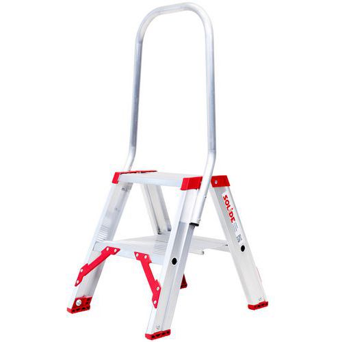 Trittleiter mit festem Geländer Solide Eco Professional, doppelt - 2-5 Stufen