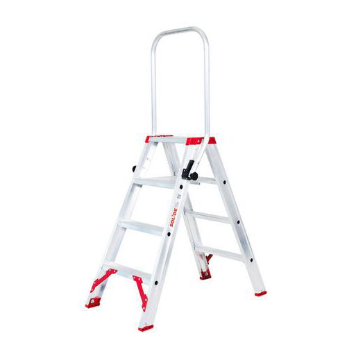 Klappbare Trittleiter mit Geländer Solide Eco Professional, doppelt, 2-5 Stufen