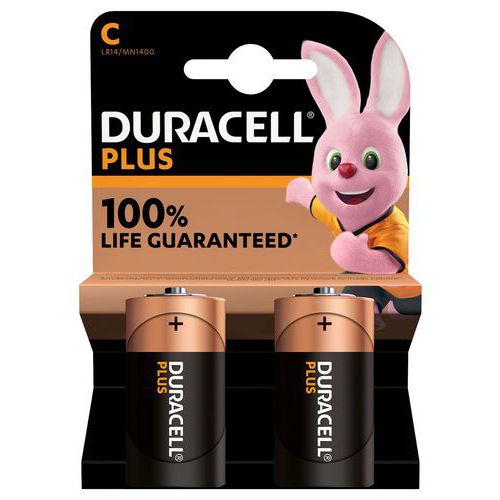 Alkali-Batterie C Plus 100% - 2 Stück - Duracell