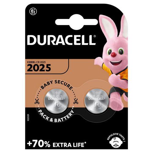 Lithium-Knopfzellen CR2025 - 2 Stück - Duracell
