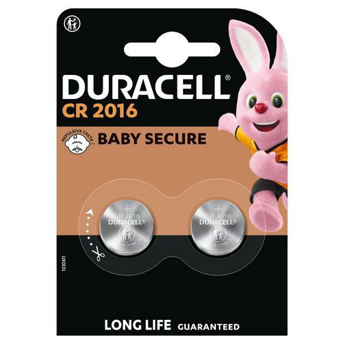 Lithium-Knopfzelle CR2016 - 2 Stück - Duracell