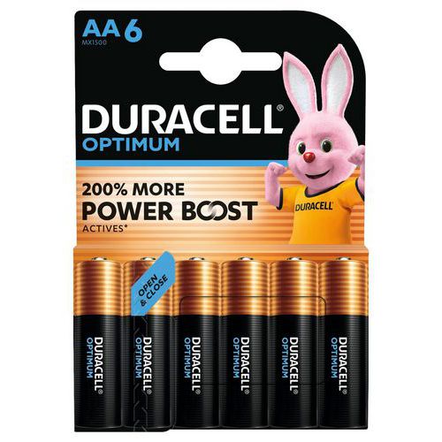 Alkali-Batterie Optimum AA - 6 Stück - Duracell