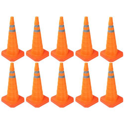 Set mit 10 einklappbaren Leitkegeln aus Nylon, 70 cm - Manutan Expert