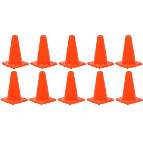 Set mit 10 Baustellenleitkegeln ohne reflektierende Streifen, 30 cm ‑ Manutan Expert