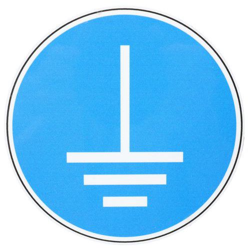 Panneau obligation Mise à la terre aluminium - 120 mm - Manutan Expert