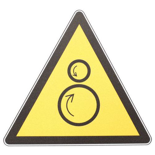 Warnschild - Gegenläufige Rollen - PVC - Manutan Expert