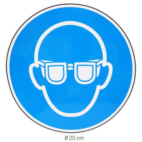 Gebotsschild - Schutzbrille vorgeschrieben - Selbstklebend - Manutan Expert