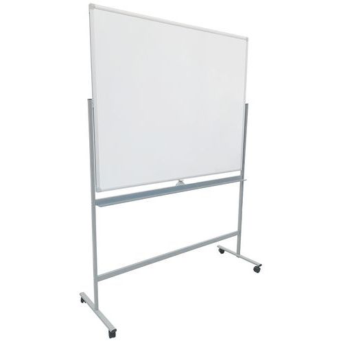 Tableau blanc magnétique laqué mobile et réversible - Manutan
